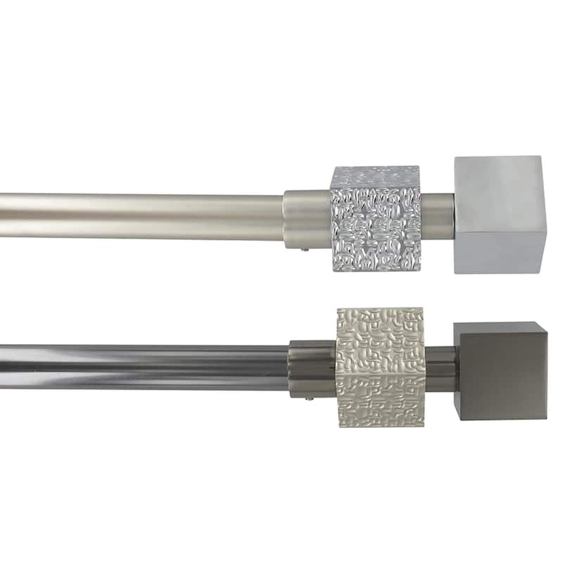 Adjustable 3/4" Single Window Curtain Rod 50" to 82" Graphite - 50" to 82" L x 3/4" D