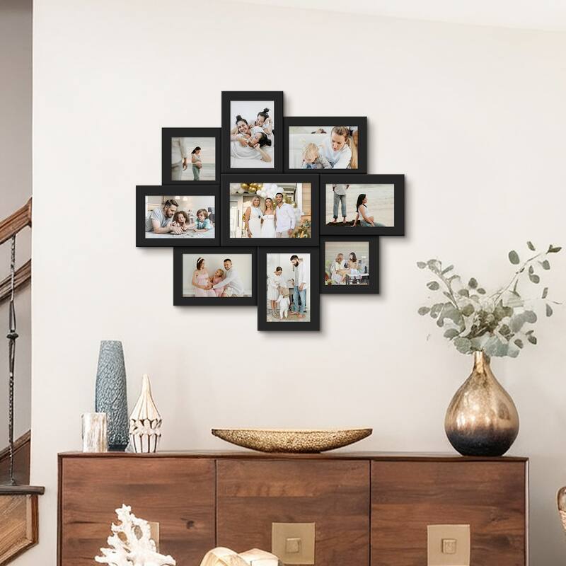 9 Opening 4x6 Family Collage Picture Frames for Wall Decor Gallery Set