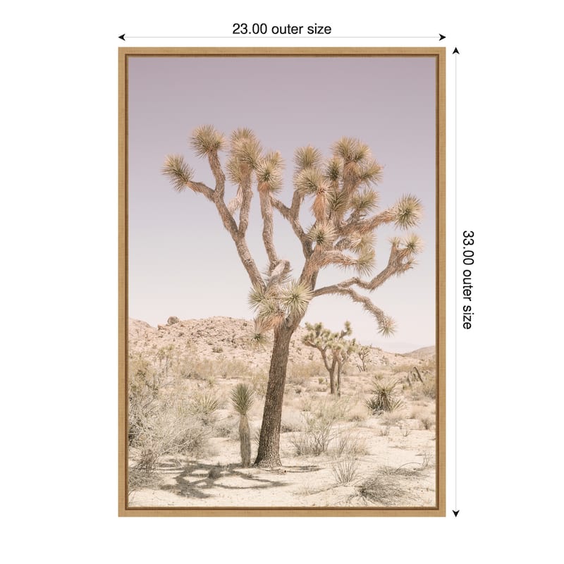 Joshua Tree by Shot by Clint Framed Canvas Wall Art Print - Sylvie Natural - 23 x 33 in