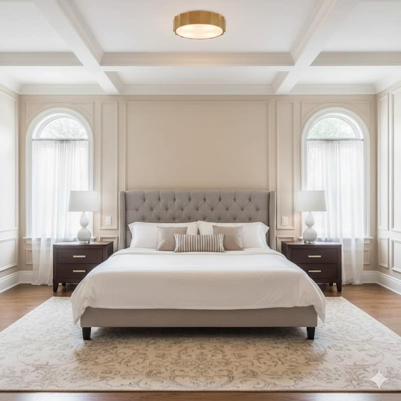 4 Light Brass Iron Flush Mount With White Bottom Cover