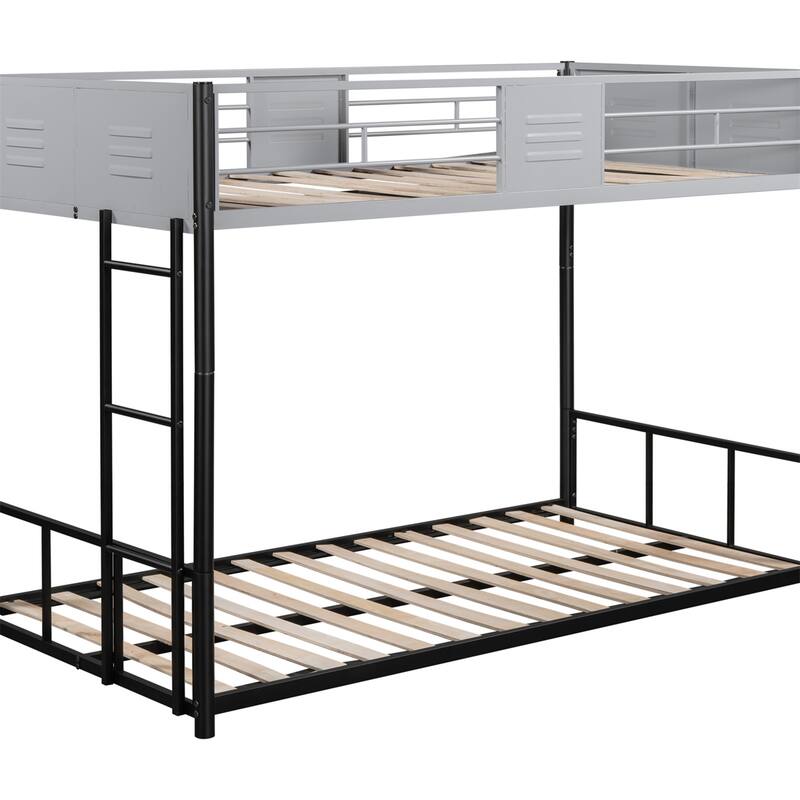 Metal Twin over Twin Bunk Bed with Vent Board, Noise Reduced