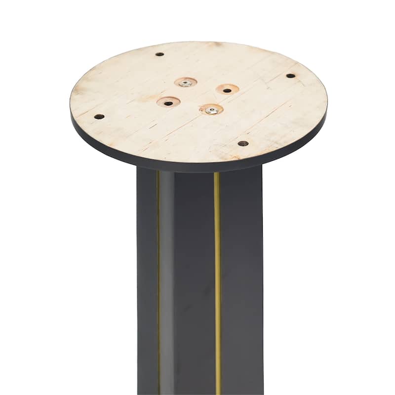 Modern Round Negotiation Table - 85cm Tempered Glass Top, Black Wooden Legs with Golden Metal Base(Only the Negotiation Table)