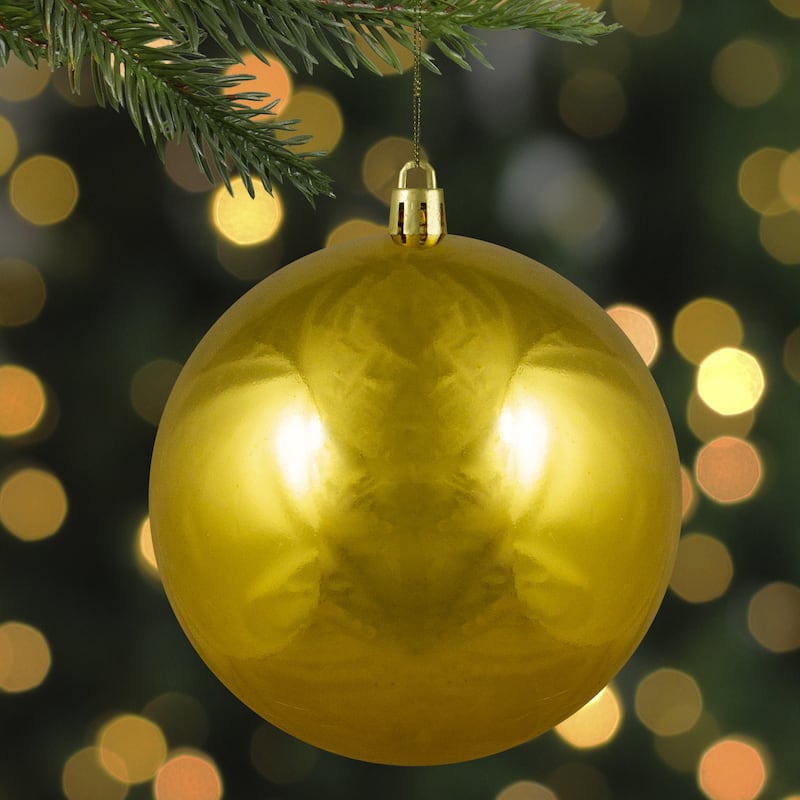 Shiny Vegas Gold Shatterproof Christmas Ball Ornament.