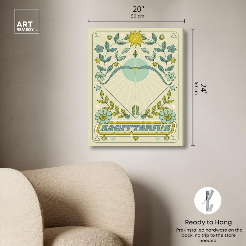 Sagittarius Stars Card Canvas by Art Remedy, Gallery Wrapped