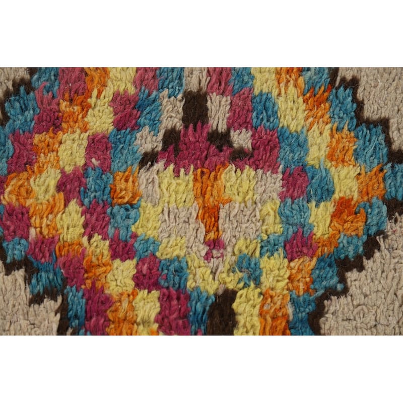 Geometric Plush Moroccan Area Rug Handmade Wool Carpet - 5'8" x 8'6"