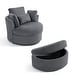 preview thumbnail 52 of 198, 41" W Oversized Accent Barrel Swivel Chair with Moon Storage Ottoman