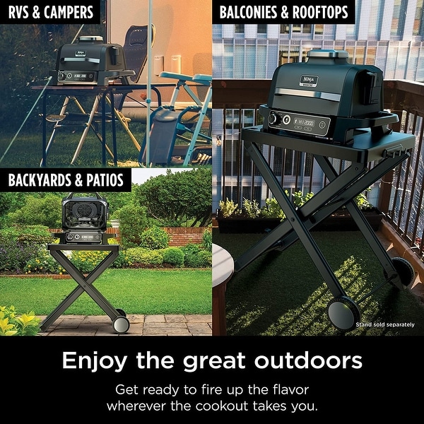 Ninja OG701 7-in- 1 Woodfire Outdoor Grill & Smoker (Grey) - Bed