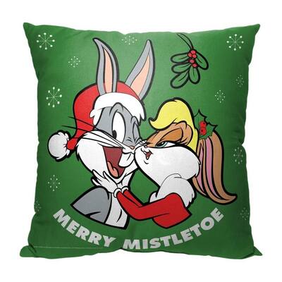 Warner Brothers Looney Tunes Merry Mistletoe 18 Inch Throw Pillow
