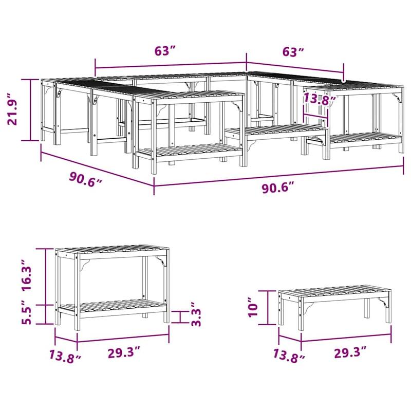vidaXL Hot Tub Surround Brown 90.6/98.4" x 90.6/98.4"