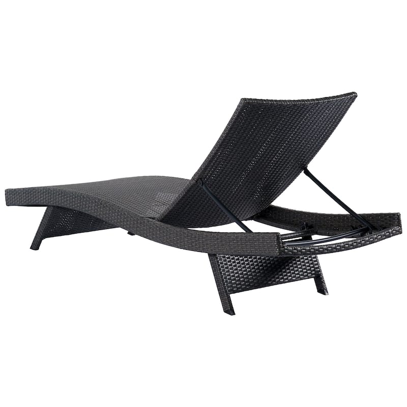 Outdoor Chaise Lounge Chair,PE Rattan Adjustable Backrest Chaise Lounge, Outdoor Pool Recliner Patio Chairs Lounge Chair