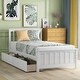 preview thumbnail 1 of 8, Enhance Bedroom Decor with this Stylish White Wood Platform Bed - Featuring Two Drawers and Enduring Solid Pine Craftsmanship White - Twin