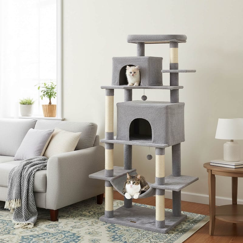Costway 70” Large Cat Tree for Indoor Cats with Plush Top Perch, Dual - See Details