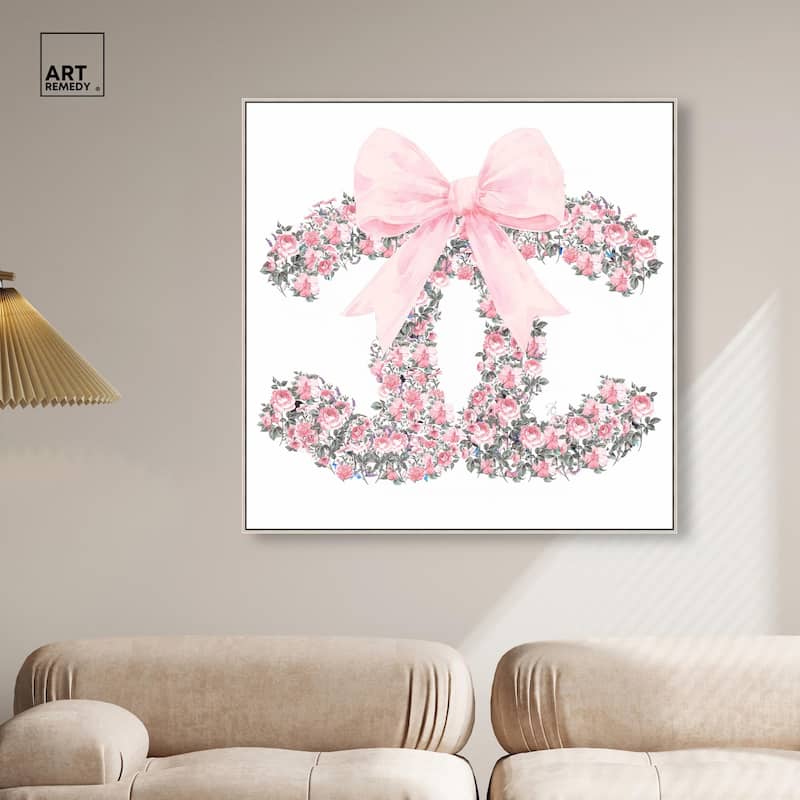 Makes Me Wonder Pink Bow Canvas by Art Remedy