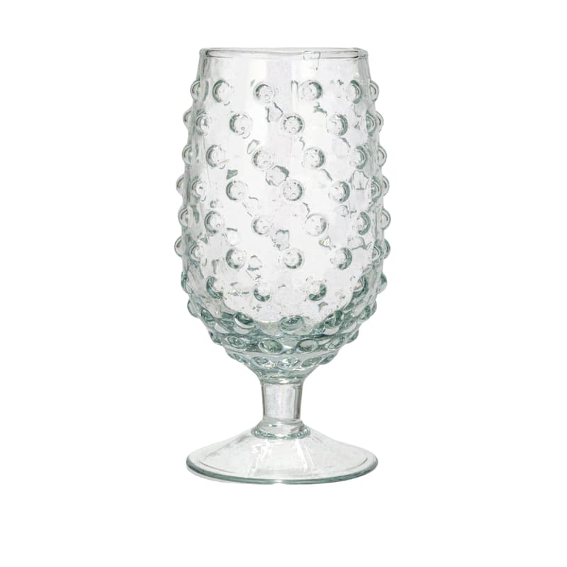 Hobnail Stemmed Drinking Glasses - 3.0"L x 3.0"W x 6.5"H