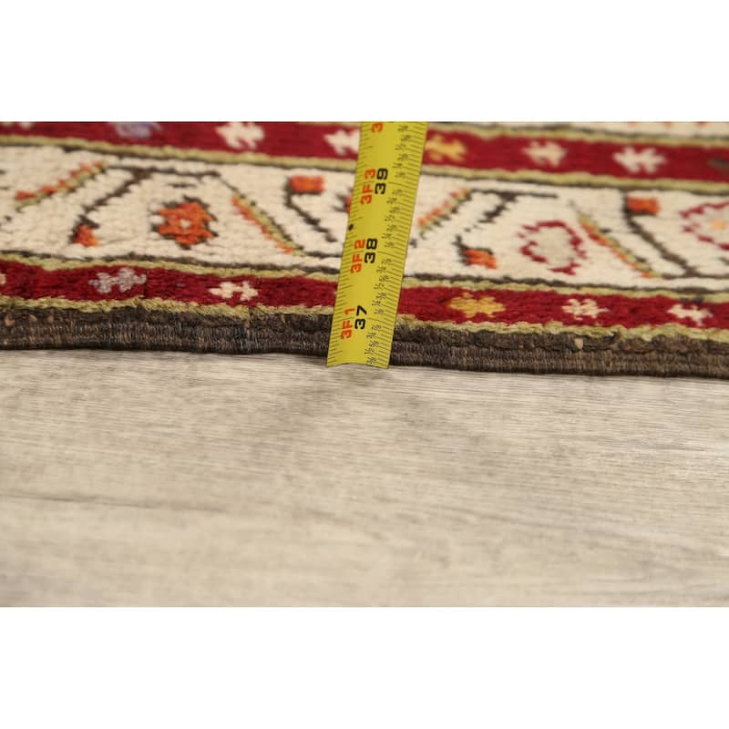Vegetable Dye Geometric Anatolian Turkish Area Rug Wool Handmade - 3'7" x 6'6"