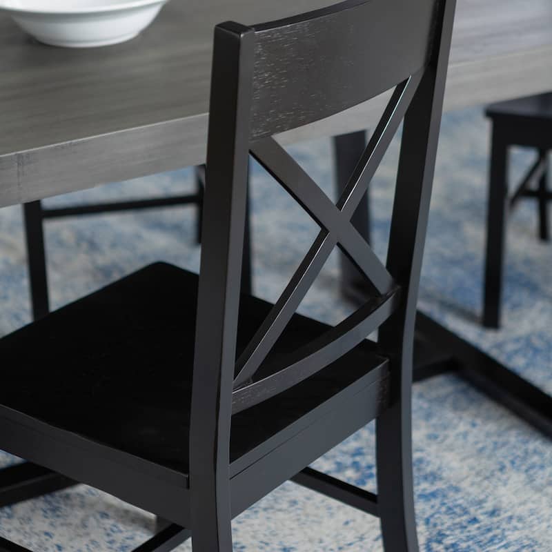 Middlebrook Solid Wood 7-Piece Dining Set with X-Back Chairs