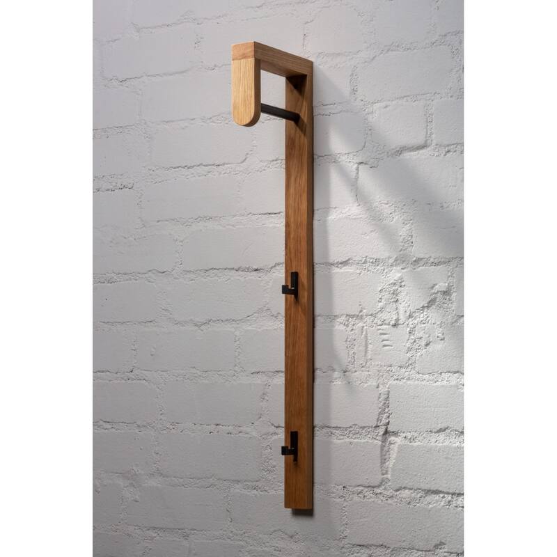 Scandinavian Solid Oak Coat Rack