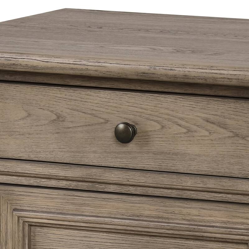 Furniture of America Wacine 5-Piece Weathered Grey Solid Wood Panel Bedroom Set