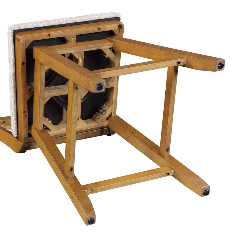 Brookline Wooden Linen Swivel Dining Room Barstool