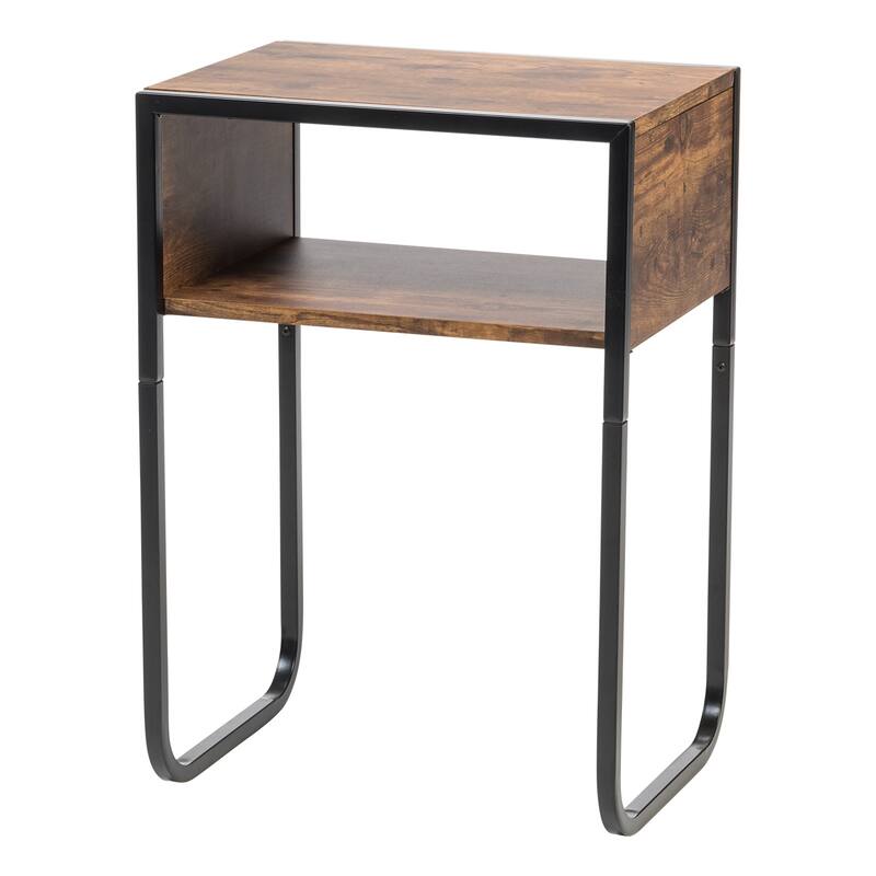 A-Shape Wood and Metal End Table