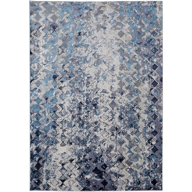 Xifay Power Loomed Distressed Geometric Modern Non Skid Area Rug By HomeRoots - 4' x 6'