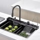 preview thumbnail 36 of 35, Lefton 304 Stainless Steel Waterfall Kitchen Sink Set with Pull-down Faucet KS2207 (Series) 29.5" x 18.25"