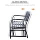 preview thumbnail 4 of 7, Outsunny Black Steel Outdoor Glider Loveseat Bench