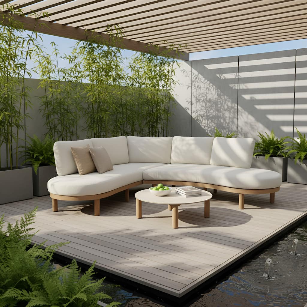 Studio London 2 Piece Outdoor Patio Conversation Set 4–6 Person Sofa