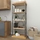 preview thumbnail 63 of 74, Brown Wood 3 Shelves Shelving Unit - 48 x 17 x 34
