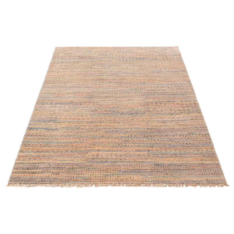 ECARPETGALLERY Hand-knotted Silk Shadow Multi Color Viscose, Wool Rug - 5' 11" x 9'