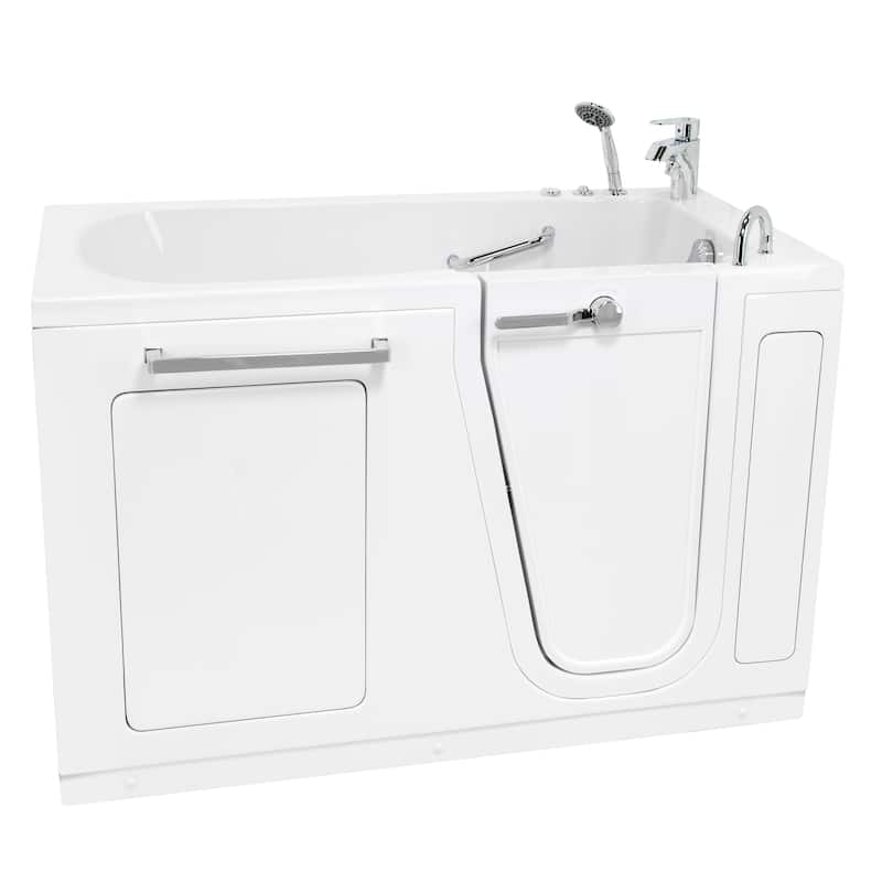 Ella Zen Acrylic Hydro Massage Walk in Tub 30"x60", 2 Piece Faucet - Right Door + Heated Seat - Hydro Massage