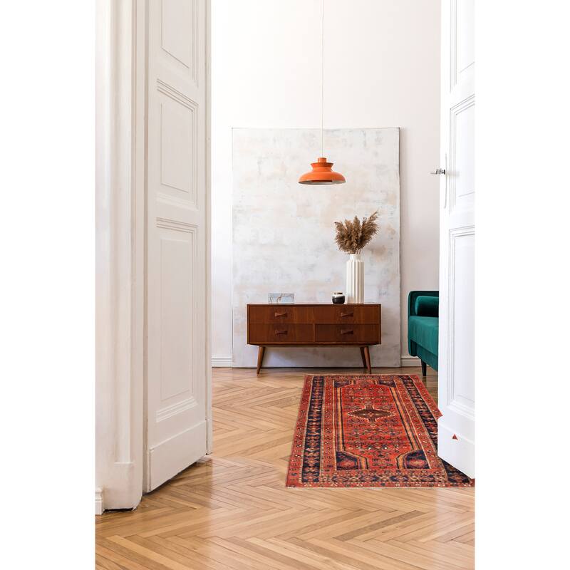 ECARPETGALLERY Hand-knotted Andelz Red Wool Rug - 3'9 x 8'6