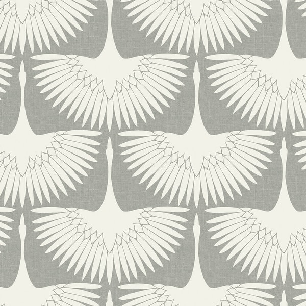 slide 2 of 10, Tempaper Feather Flock by Genevieve Gorder Peel and Stick Wallpaper - 15 sq. ft. Chalk - 15 sq. ft.