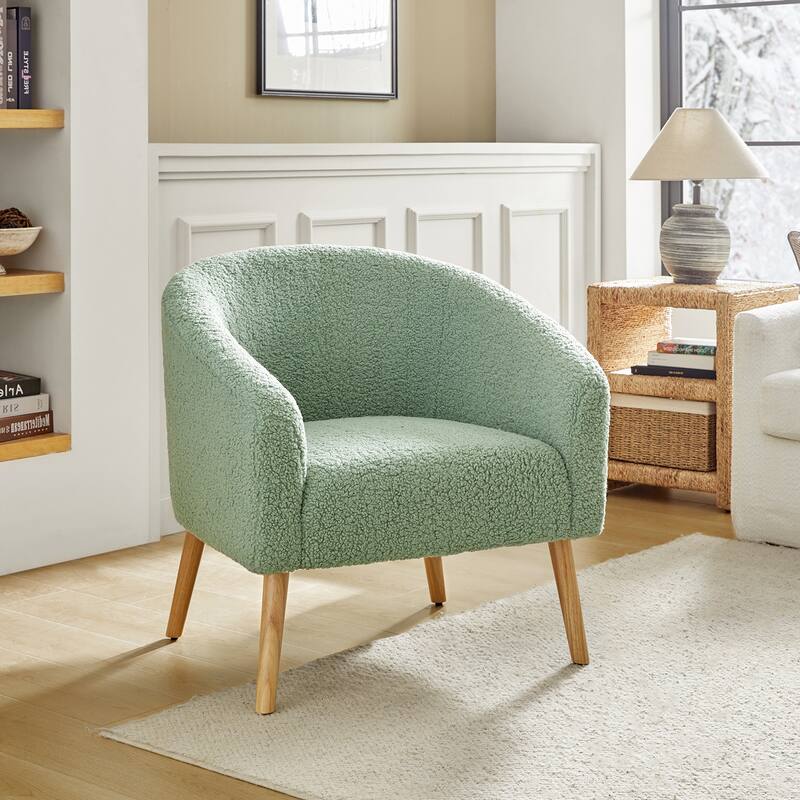 Sheila Modern 31"W Boucle Armchair with Solid Wood Legs by HULALA HOME