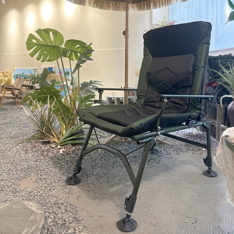 Camping Lounge Chair, Portable Folding Reclining Camping Chair with Adjustable backrest