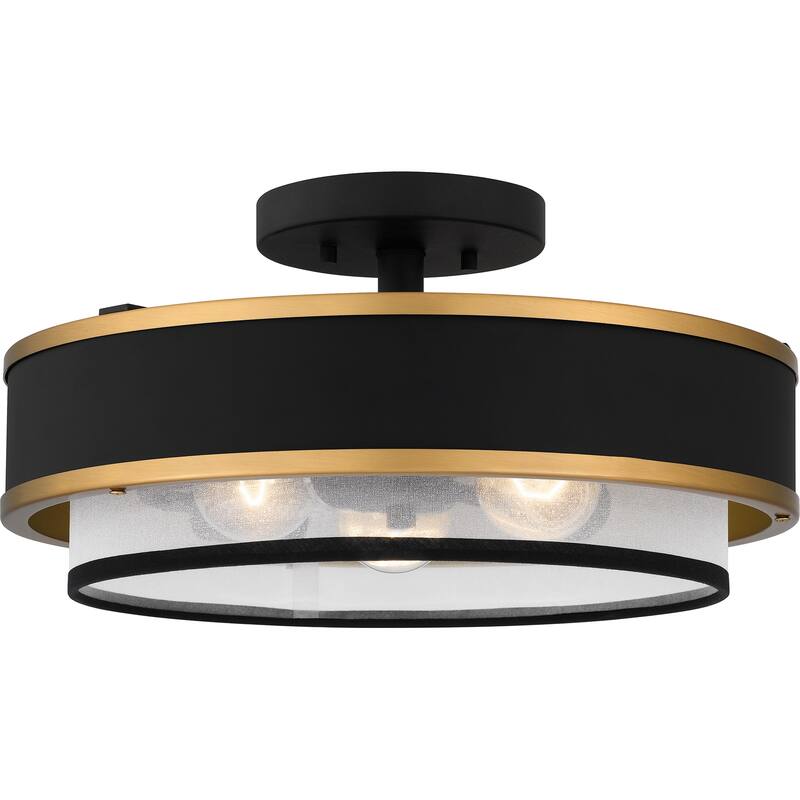 Lockwood 3-Light Earth Black Semi-Flush Mount - Earth Black