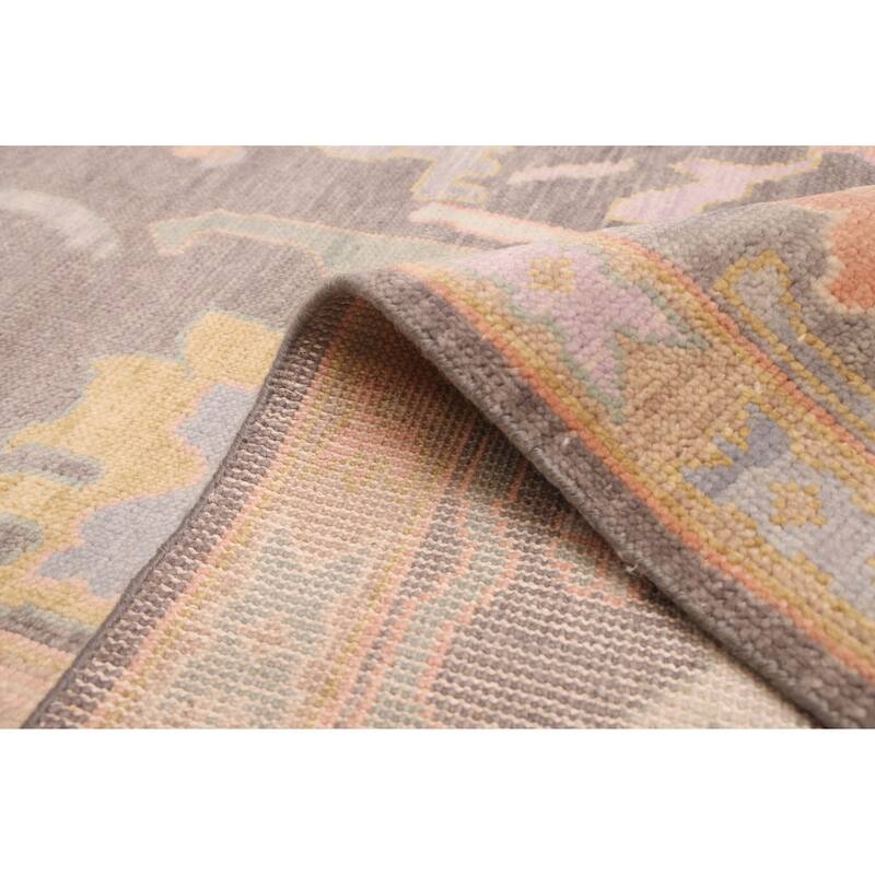 ECARPETGALLERY Hand-knotted Modern Oushak Charcoal Wool Rug - 7'11 x 9'11