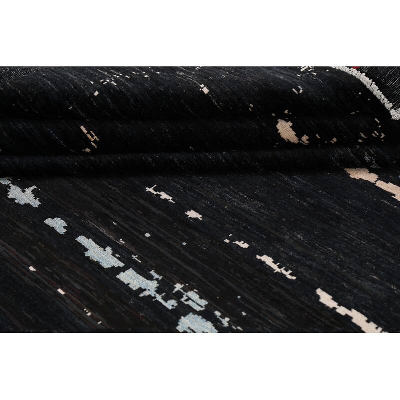 Contemporary Abstract Oriental Dining Room Area Rug Wool Hand-knotted - 8'4" x 9'6"