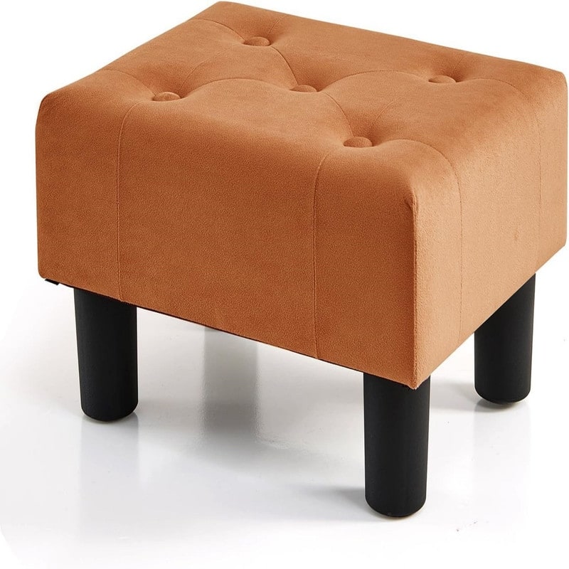 Stable Footrest Ottoman for Living Room - Orange