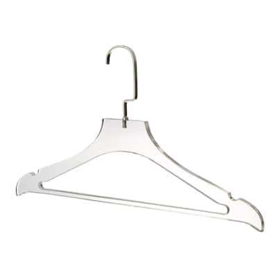 YBM Home Quality Acrylic Clear Coat Hangers, With Bar