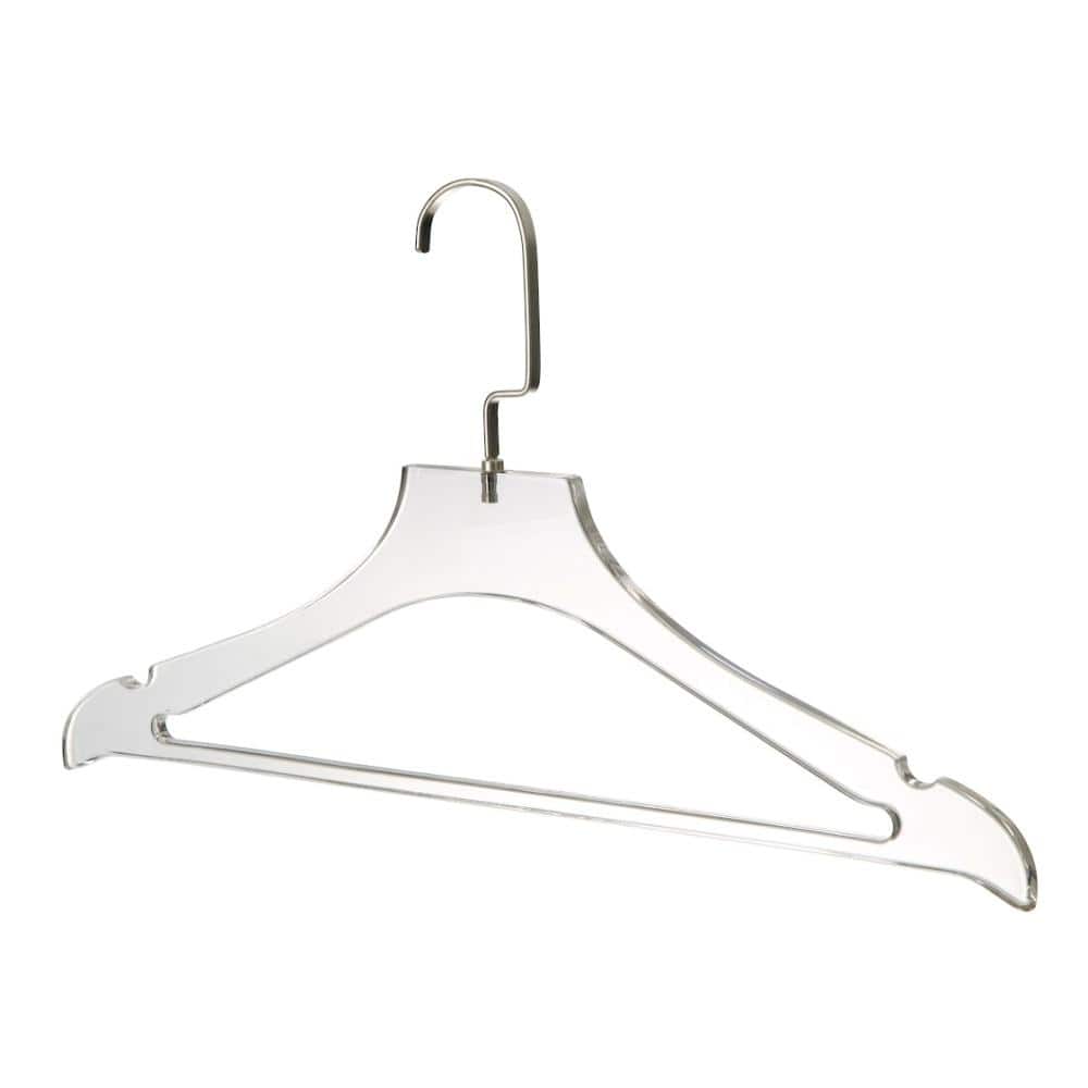 YBM Home Quality Acrylic Clear Coat Hangers, With Bar