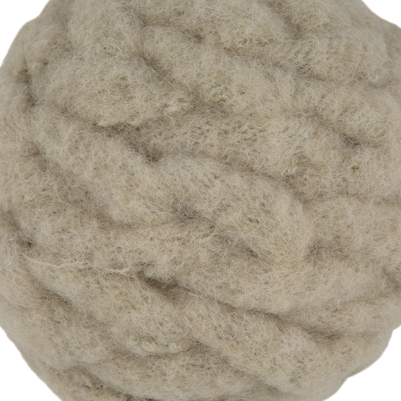 3.75" Beige Woven Yarn Ball Hanging Christmas Ornament
