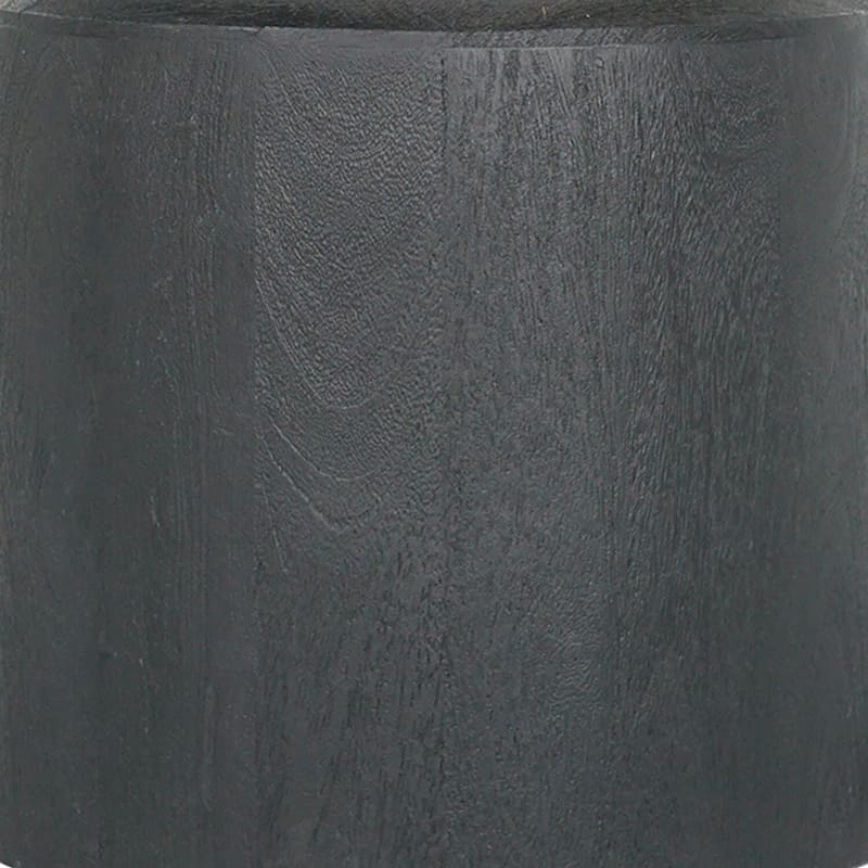14 in. Gray Round Wood End Table, Sturdy Build End Side Table for Living Rooms