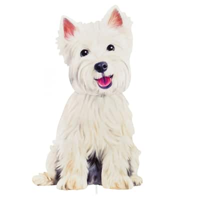 Realistic Westie Terrier Metal Outdoor Garden Stake - 12.75 x 27.75 x 0.25