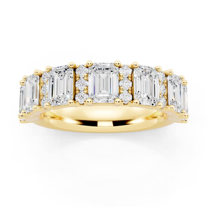 Auriya 14k Gold 2 1/2ctw Lab Grown Diamond Anniversary Ring (E-F VS) - Yellow - 6