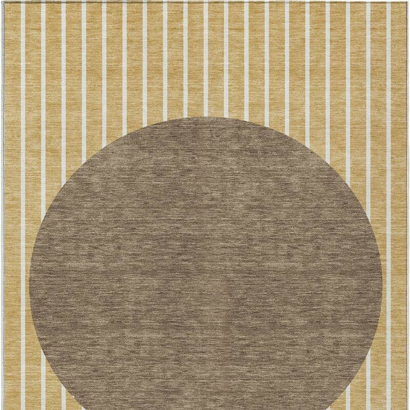 HomeRoots Striped Transitional Rectangle Outdoor Rug
