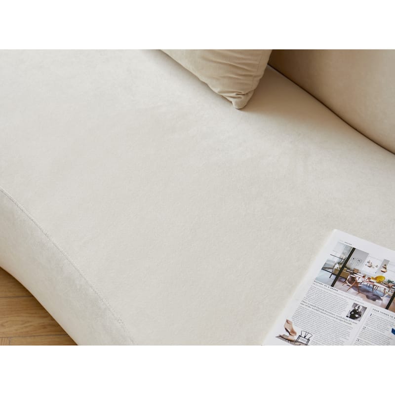 132.3 inch Large Size Elegant Half Moon Design Curved 6-Seat Sofa with High-Density Foam Filled
