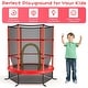 preview thumbnail 13 of 15, 55 Inch Kids Recreational Trampoline Bouncing Jumping Mat with Enclosure Net - 65" x 65" x 65" (L x W x H)
