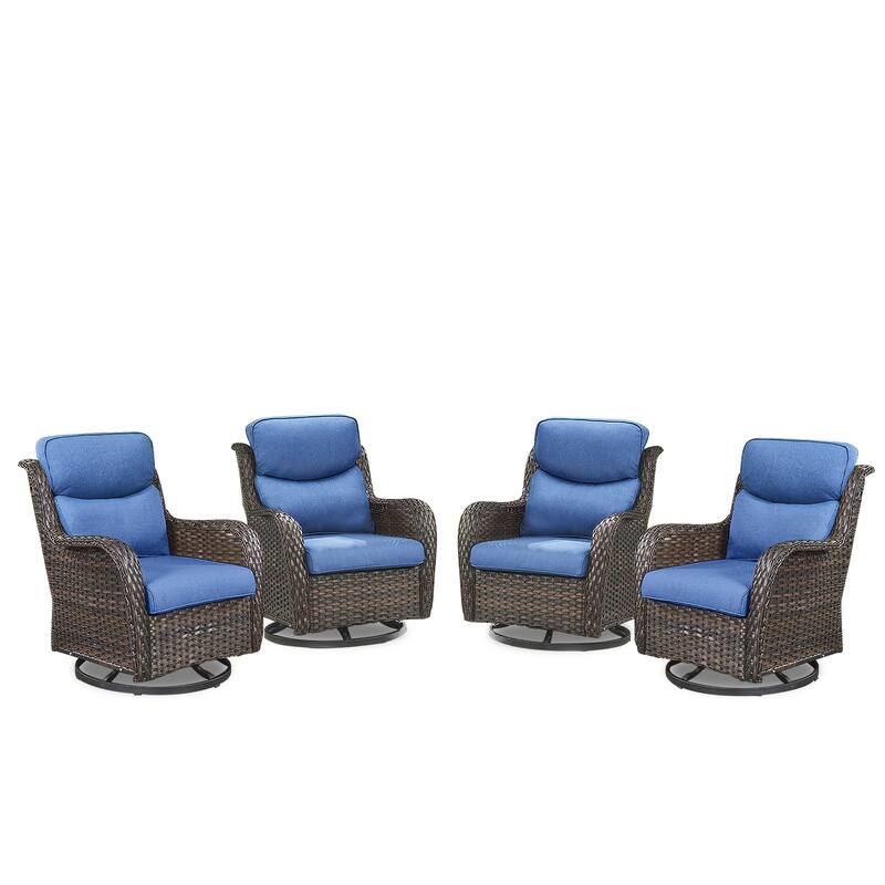 Pocassy 4Pieces Swivel Glider Chairs with 5Inch 6Inch Cushion