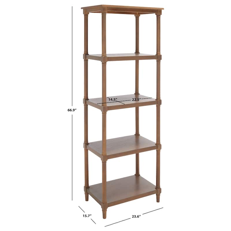 SAFAVIEH Creola Grey Bookcase - 23.6" x 15.7" x 66.9" - 24Wx16Dx67H